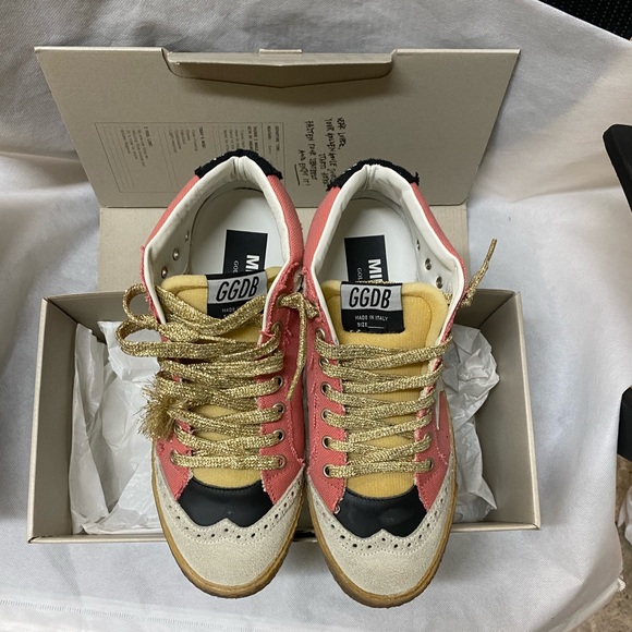 NIB Golden Goose Midstar Salmon Canvas & White Star Sneaker, 41 - Picture 7 of 16